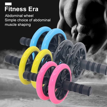 

Dual Wheel For Belly Waist Abdominal Roller Muscle Training Body Building Fat Burning Wear Resistant With Knee Mat Gym Equipment