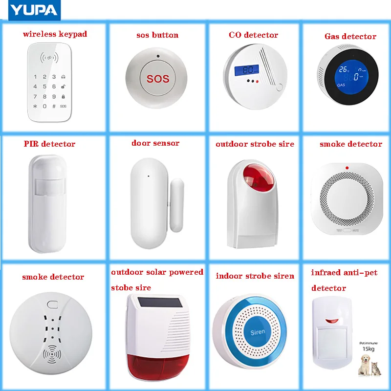 Door/PIR/Siren/Smoke/GAS/Password Keypad Sensor for Security Home Wifi GSM SMS Alarm System | Безопасность и защита
