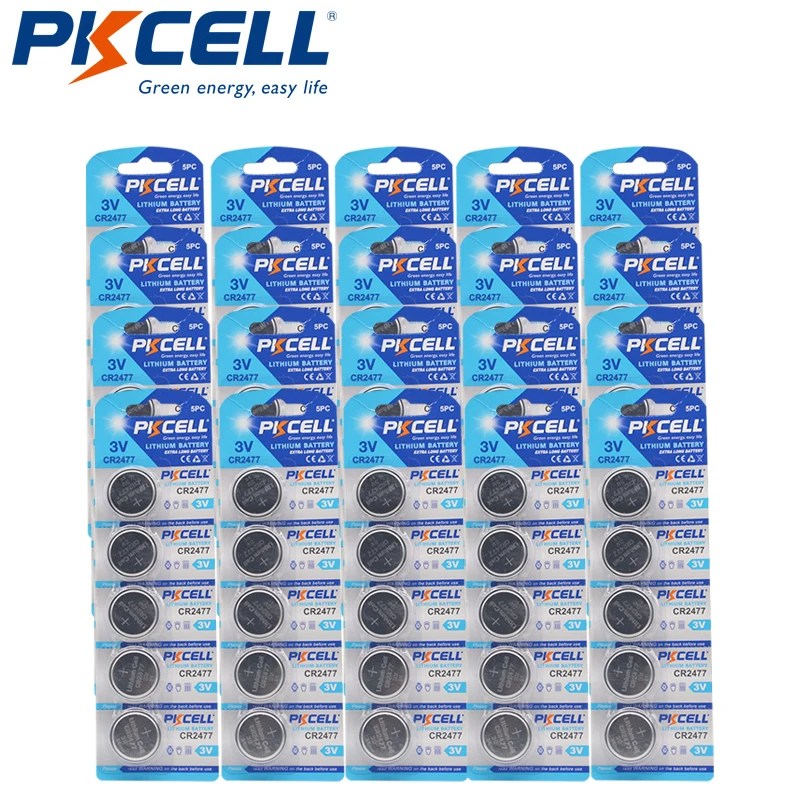 

100pcs CR2477 3V lithium Batteries DL2477 ECR2477 LM2477 KCR2477 Button Coin Cell battery for Watch Car Remote Key
