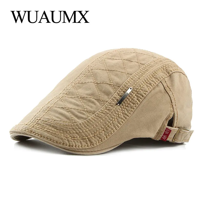 

Casual Beret Hats Men Women Solid Cotton Flat Visor Summer Newsboy Peaked Cap Duckbill Hat Artist Painter Beret Cap casquette