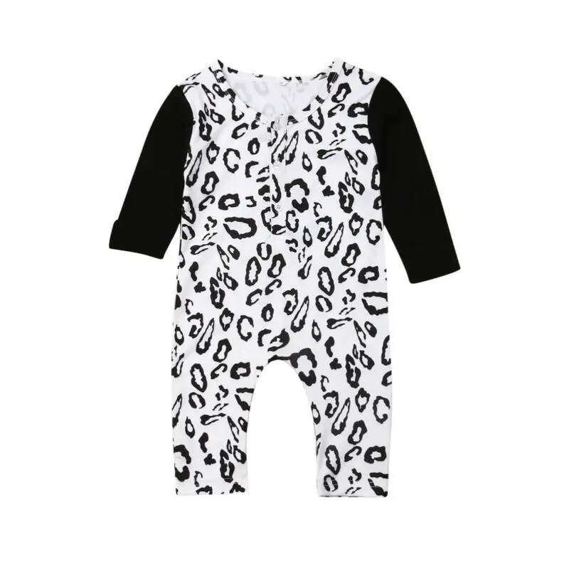Autumn Newborn Infant Kids Baby Girl Boy Leopard print Long Sleeves Jumpsuit Romper Outfits Clothes Playsuit 0-24M | Детская одежда и