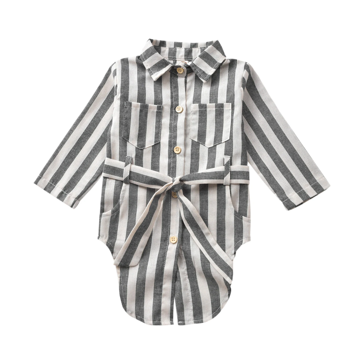 

1-5Years NEW Baby Girl Kid Button Striped Strap Shirt T-shirt Tee Tops Outfits Clothes