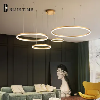 

LED Pendant Lights For Living Room Dining Room Kitchen Circle Rings Lustre Lampara Pendant Lamp Home Indoor Lighting Fixtures