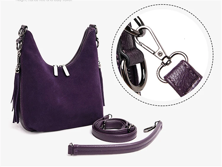 Vfemage Ladies Bag Suede Leather Handbags Women Luxury Shoulder Bags High Quality Elegant Female Tassel Crossbody Bag Sac a Main
