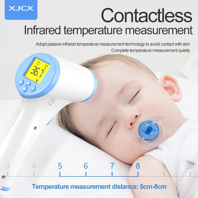 

Forehead Thermometer Portable Non Contact Infrared Thermometer Body Temperature Fever Digital Measure Tool for Baby Adult
