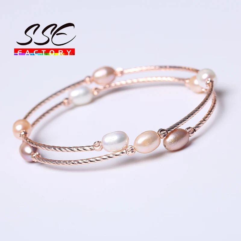 

Fashion Beautiful 100% Real Natural Freshwater Pearl Bracelets Rice Shaped Pearl Bracelet For women Party Birthday Jewelry Gifts