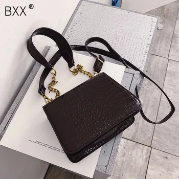 

[BXX] Stone Pattern PU Leather Crossbody Bags For Women 2020 Spring Lady Shoulder Messenger Bag Female Chain Handbag HL527