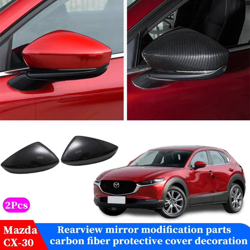 

Для Mazda CX-30 CX30 2020 ABS пластик углеродное волокно автомобильная сторона наружное зеркало заднего вида украшение Накладка аксессуары