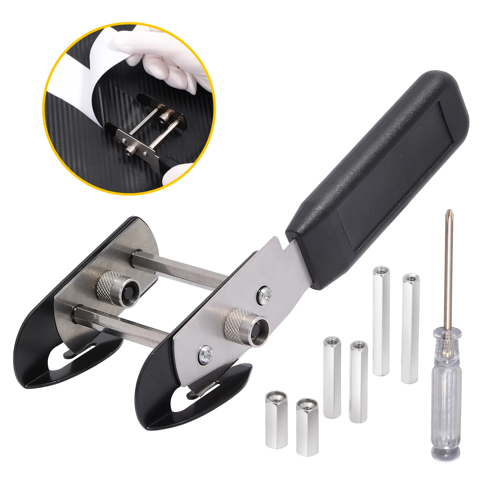 

FOSHIO Double Head Carbon Vinyl Film Cutter Knife Car Wrap Sticker Cutting Tool Teflon Variable Width Paperback Slitter Blade