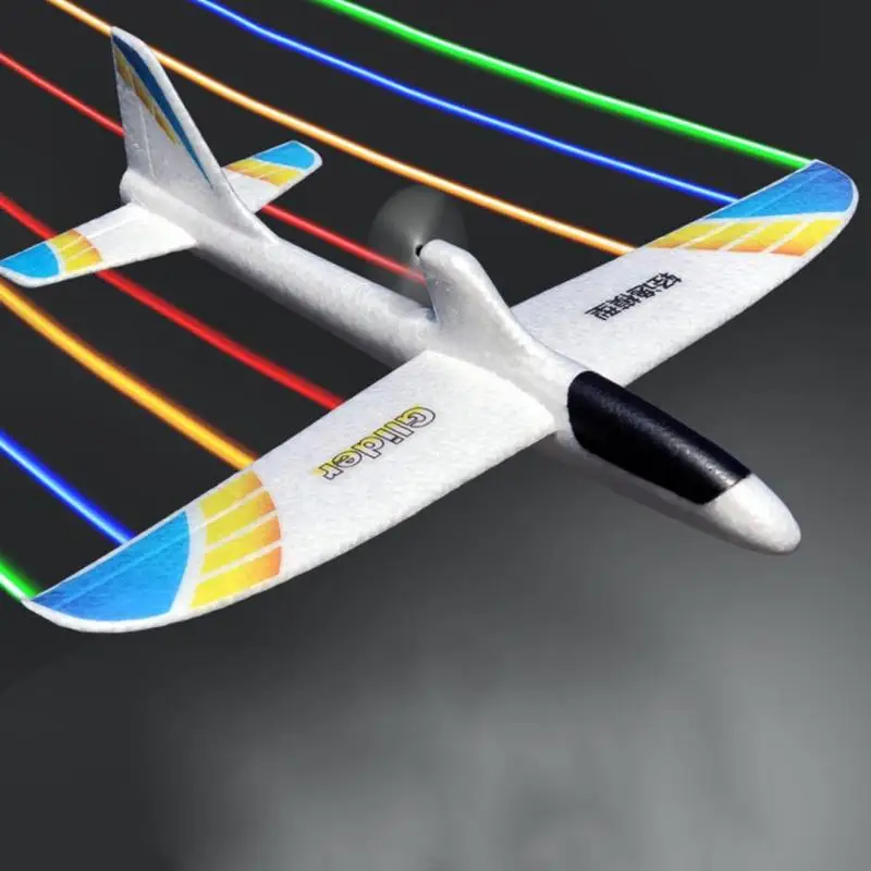 Hand Throw LED Lighting up Flying Glider Plane Glow In The Dark Toys Foam Child 