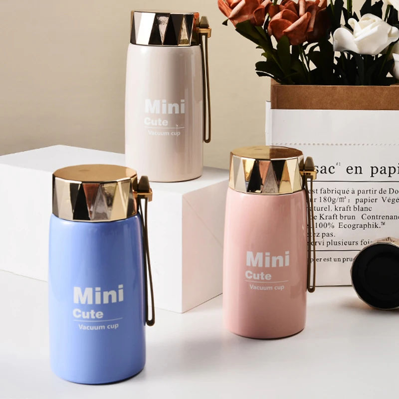 Cute Mini Insulated Cups 260ml Stainless Steel Tumblers Coffee Mug Travel Hot Water Thermos Portable Thermal 2