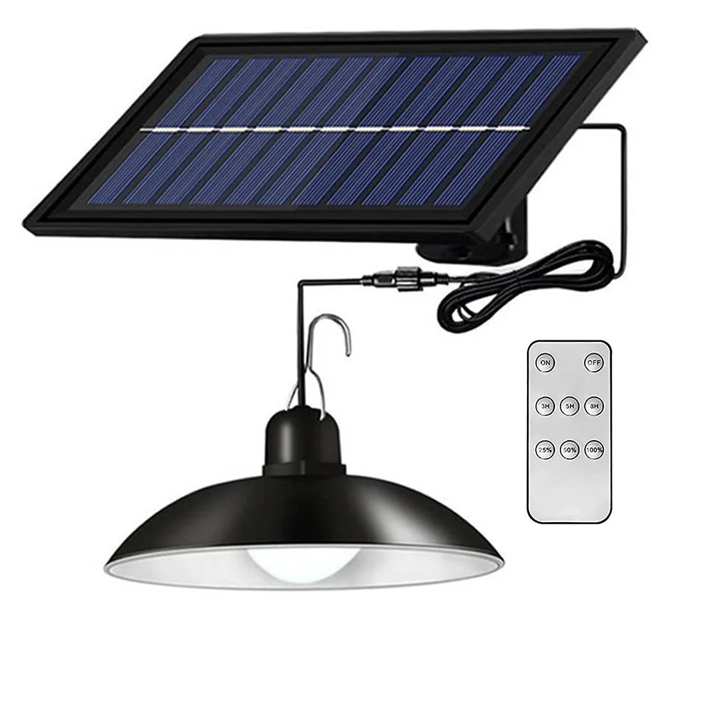 1/2 Head Solar Pendant Light With 3 Light Mode Waterproof  Outdoor Indoor Solar Wall Lamp Remote Chandelier For Home Lighting solar bulb