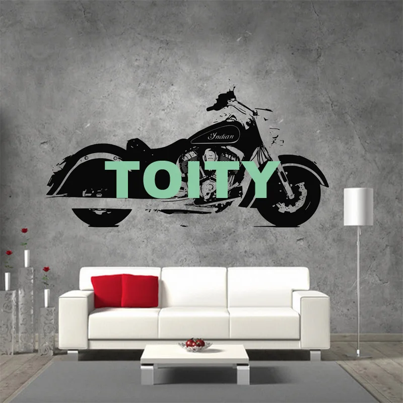 29 дизайнов DUCATI мотоцикл Suzuki стикер на стену Triumph Norton плакат мотоцикл виниловая наклейка Harley Chopper Фреска - Цвет: IndianChief 57x109cm