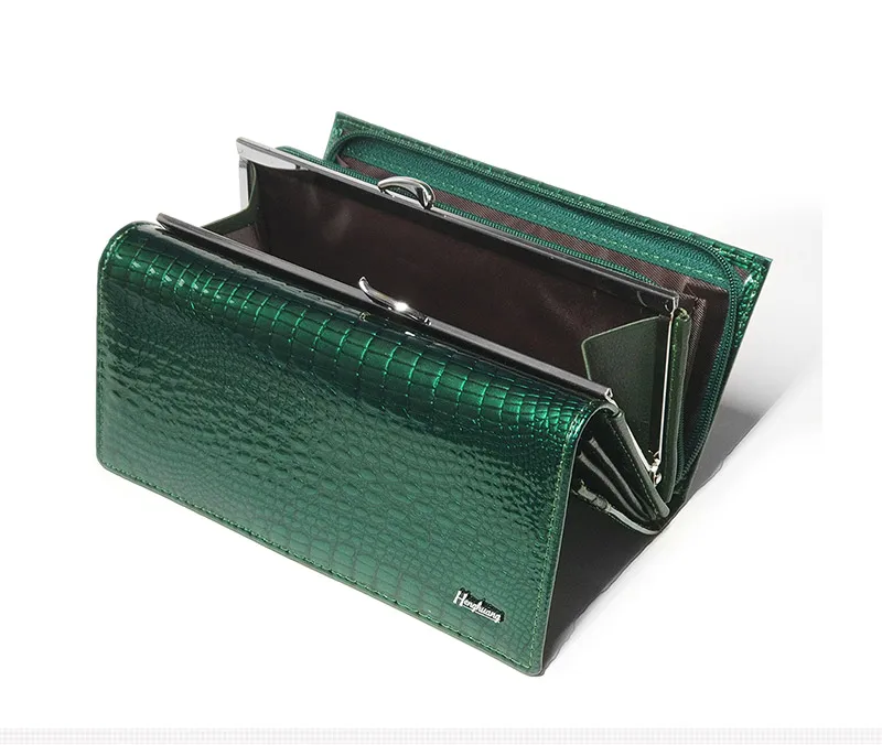 2020 HH Genuine Leather Women's Wallet Alligator Long Hasp Zipper Wallet Ladies Clutch Bag Purse New Female Luxury Coin Purses