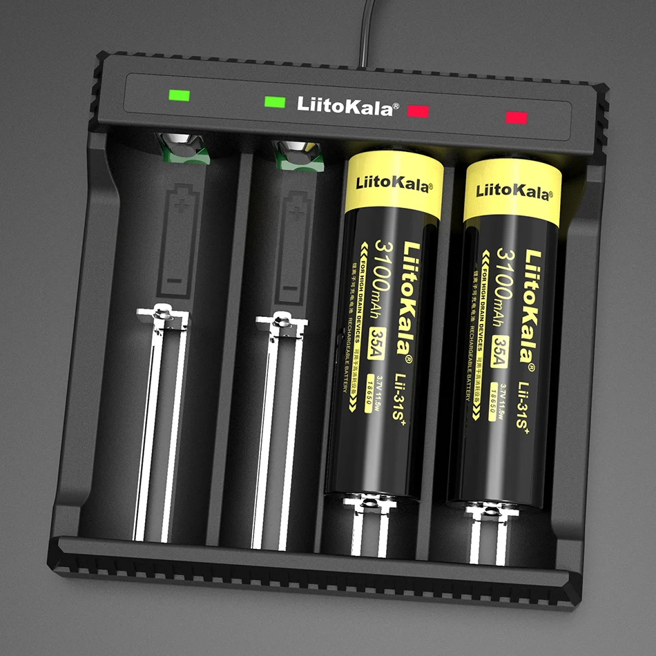 LiitoKala Lii-L4 18650 зарядное устройство 3,7 в перезаряжаемая батарея зарядное устройство 4 слота для электронной сигареты 18650 26650 21700 батареи