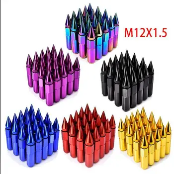 

20pcs/set Spike Lug Nuts M12X1.5 Cap Extended Tuner Aluminum Racing Wheels Rims