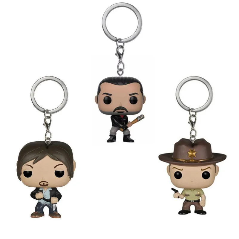 Walking Dead Daryl Dixon Rick Grimes Negan llavero de vinilo figuras de acción colección de juguetes modelo