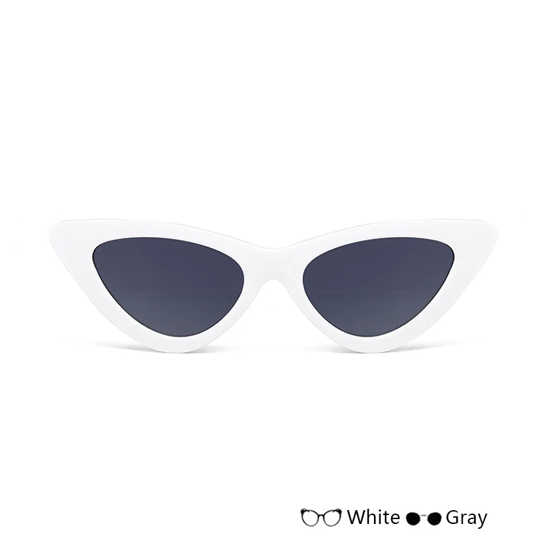 Sunglasses Women Retro New Brand Designer Sexy Cat Eye Triangle Vintage Sun Glasses Female Oculos UV400 In - Цвет линз: C