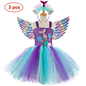 

Headdress beauty girl birthday party role play mesh dress girl baby birthday party mesh beauty cartoon dress vestidos de fiesta