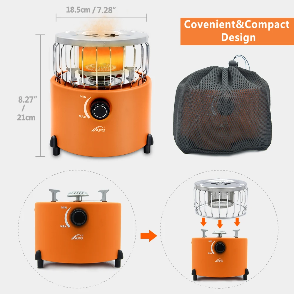 APG Portable 2 In 1 Camping Stove Gas Heater 3