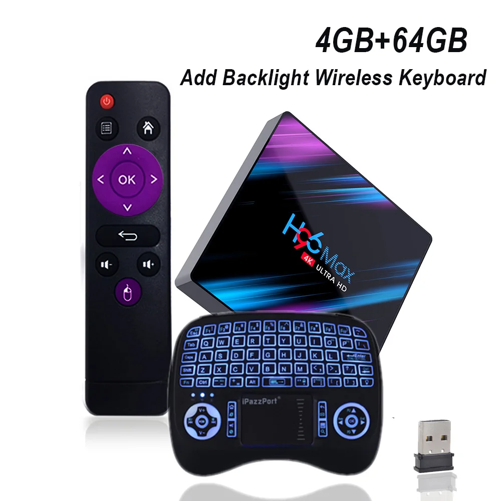 4GB 64GB L Keyboard Android 9,0 H96 MAX tv Box 4K HD RK3318 4 ГБ 32 ГБ/64 Гб медиаплеер смарт-приставка Google голосовой помощник Netflix Youtube - Цвет: 4GB 64GB L Keyboard