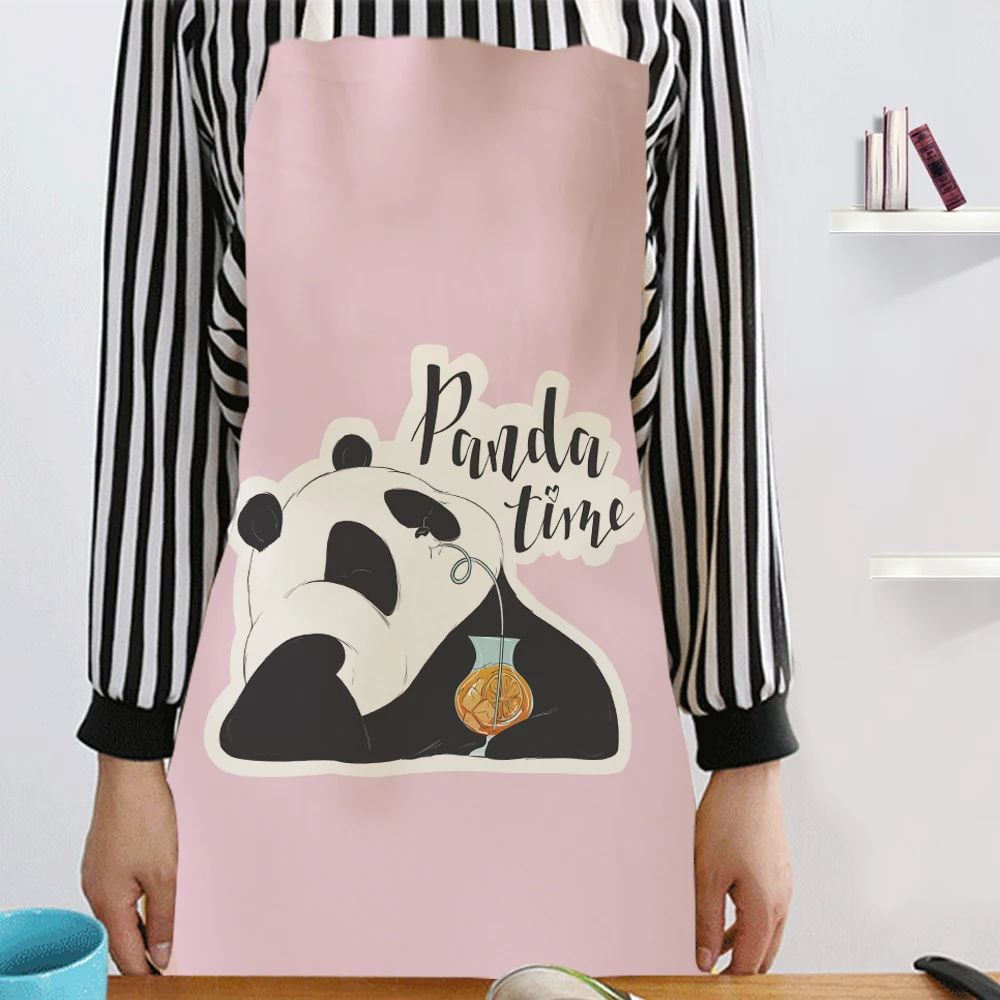 Silstar Tex Cute Panda Apron Kitchen For Kids Woman Linen Apron Solid Color Carton Waterproof Garden Beard Haircut Hot Sale