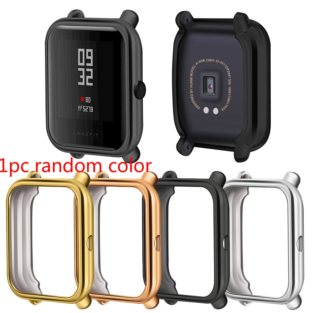 1pc random color Новинка, защитный чехол для смарт-часов Huami Amazfit Bip для Amazfit Bip Lite, чехол из ТПУ с покрытием, аксессуары для умных часов - Цвет: 1pc random color