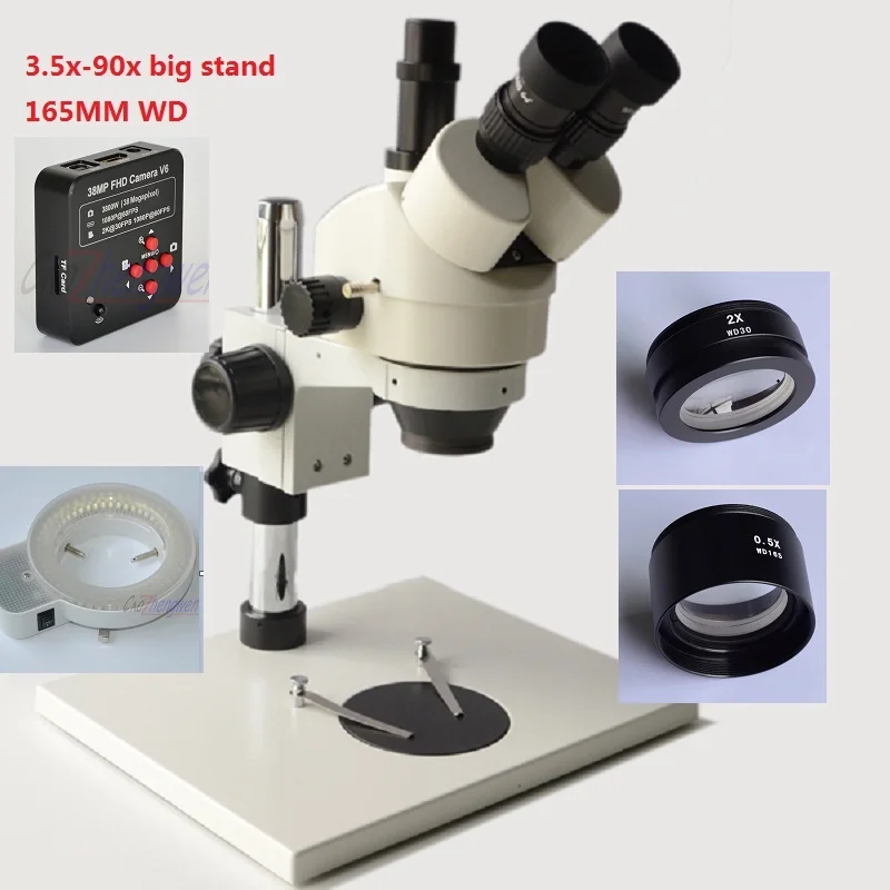 FYSCOPE 38MP 1080P HDMI 60SPF Microsocpe 3.5X 90X! Фотомикроскоп с супер большой подставкой + 144