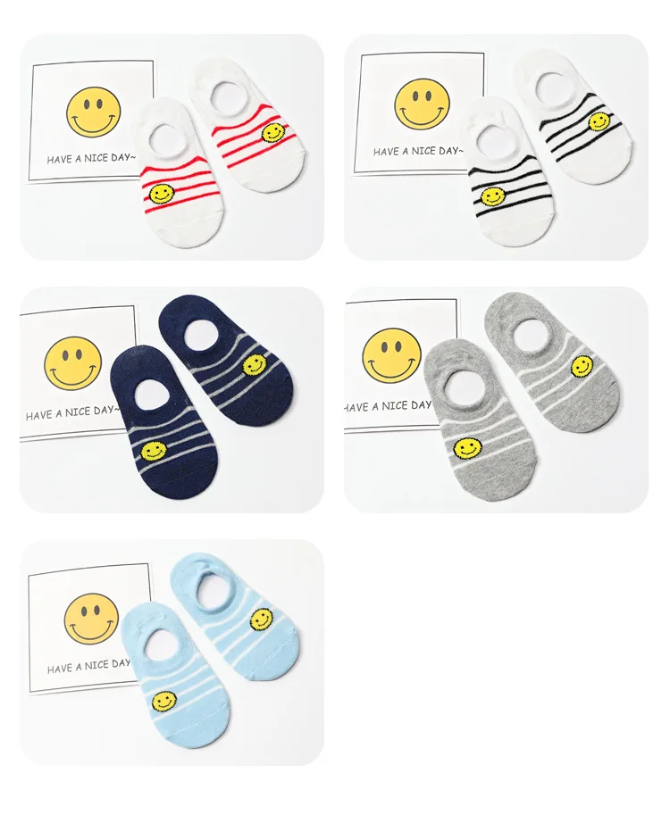 Children's Socks New Style Head with Same Color Liner Mesh Boat Socks Japanese And Korean Style Cotton Children's No-show S