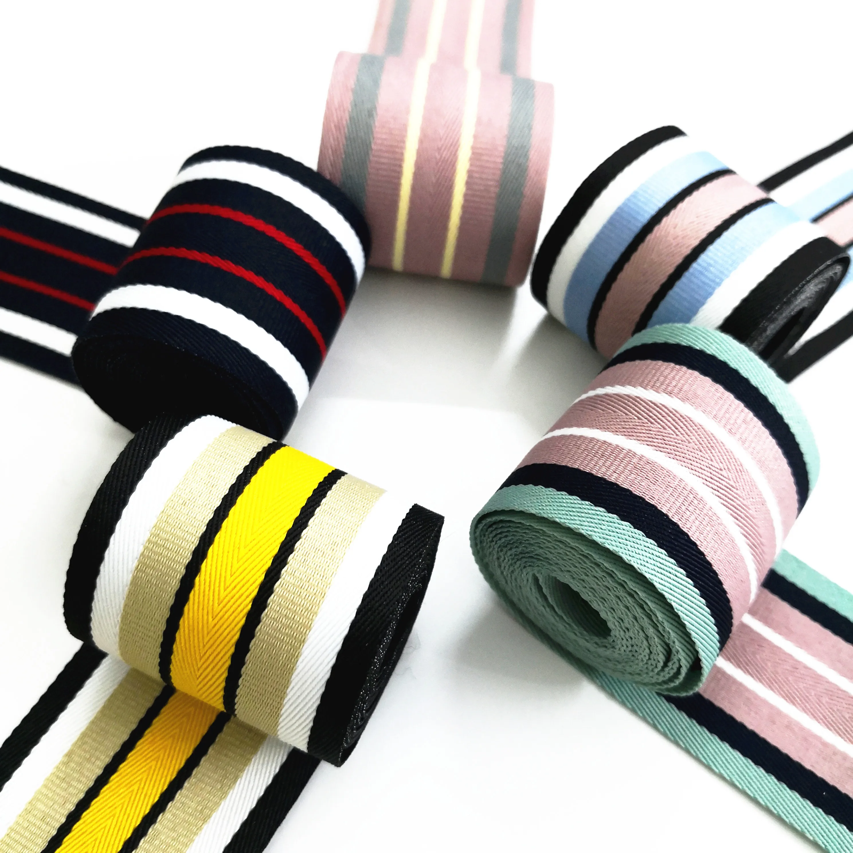 Декоративная лента с полосками 4 см широкая тканевая краями для одежды сделай сам