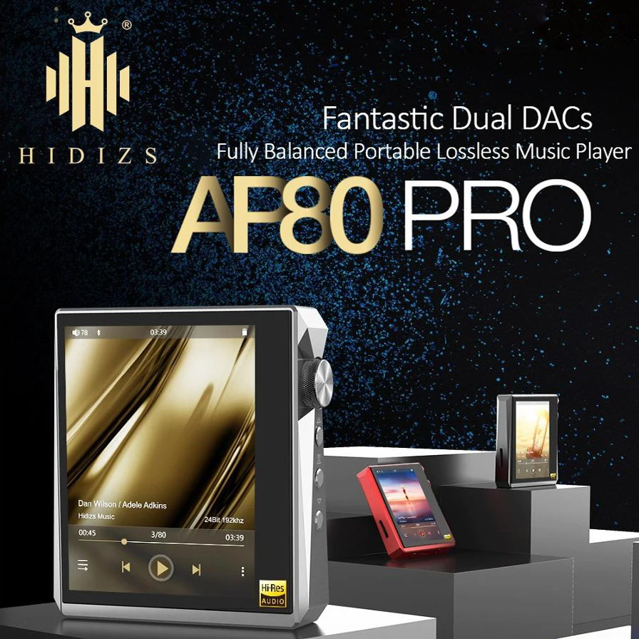 Hidizs AP80 PRO MP3 reproductor de música Bluetooth con pantalla táctil HiFi portátil FLAC tecnología LDAC USB DAC DSD 64/128 FM Radio DAP