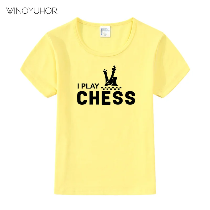 I Play Chess Game T-shirt Baby Boy Girl Summer Casual Short Sleeve O-neck Tee Shirt Love Chess Custom Print Clothes red t shirt childrens	