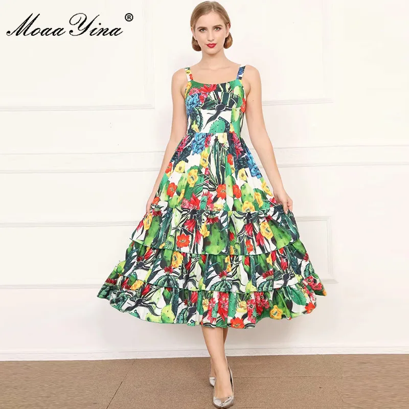 MoaaYina Fashion Designer dress Summer Women's