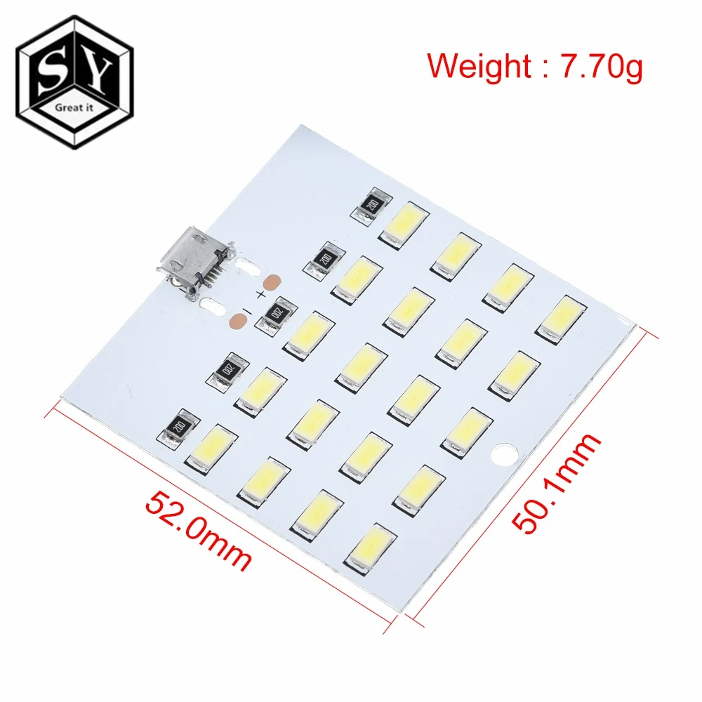 1 шт. высокого качества 5730 smd 5V 430mA ~ 470mA белый Mirco Usb светодиодный светильник ing