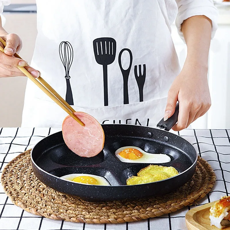 Maifanitum Four-hole Omelette Pan Portable Household Mini Omelette Pan Not Sticky Maifanitum Omelette Pan kitchen tools