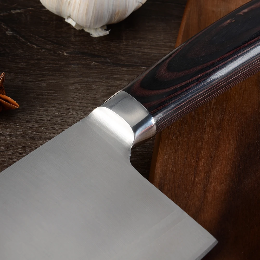 AINZUO, Кливер из нержавеющей стали, 7 дюймов, разделочный нож, высокое качество, деревянная ручка, Кливер, разделочный нож с бесплатным подарком, нож, оболочка