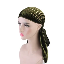 Пешие прогулки шарфы золотые звезды декоративные длиннохвостый плюш/золото бархат тюрбан шапка головной убор одежда аксессуары KT01