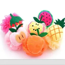 Сетчатая губка напрямую от производителя продажи Симпатичные Фрукты моделирование анти-рассеянного люфа большой Размеры Цвет БАНЯ ГУБКА для протирания спинкой банные к