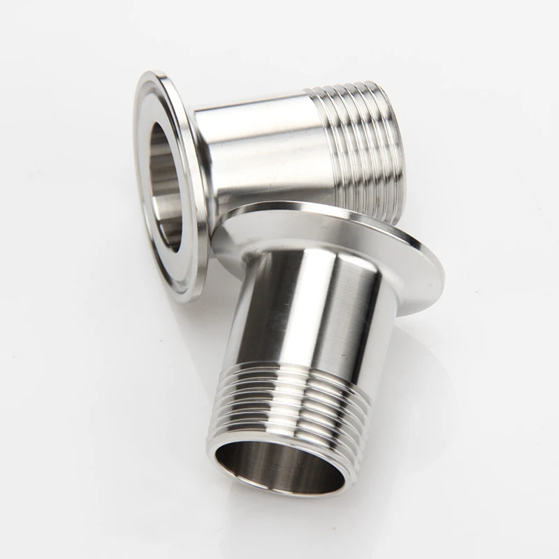 Pipe Fitting 304 Stainless Sanitary Male Thread Pipe Adapter Coupler 3/8" 1/2" 3/4" 1" BSP 1.5" 2" Tri Clamp Ferrule 50.5mm