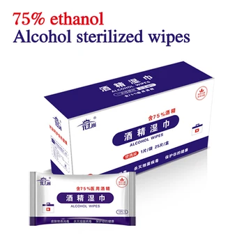 

25pcs/Pack 75% Alcohol Wet Wipes Antiseptic Cleanser Sterilization Wet Wipes Cleaning Sterilization