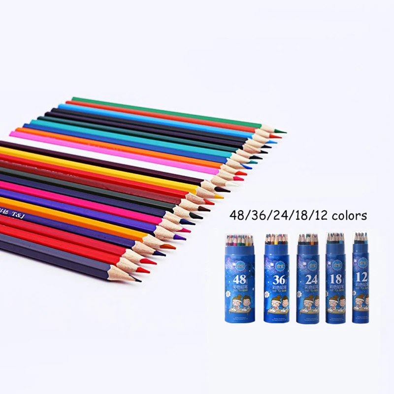 

12/18/24/36 /48 Colors Professional Water Soluble color Pencil Premium Soft Core Watercolor Pencils for Art School Supplies