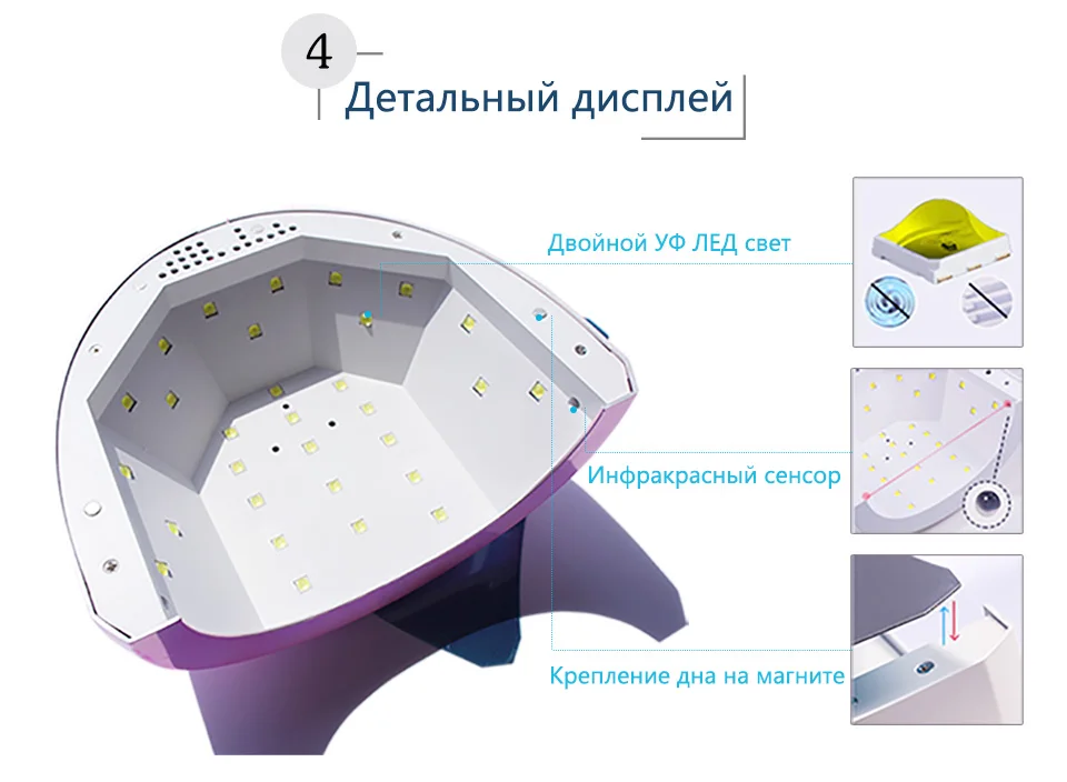 Новое поступление цветной 48 Вт профессиональный светодиодный УФ-лампа для ногтей для гель-лака светодиодный светильник для ногтей Сушилка для ногтей УФ-лампа