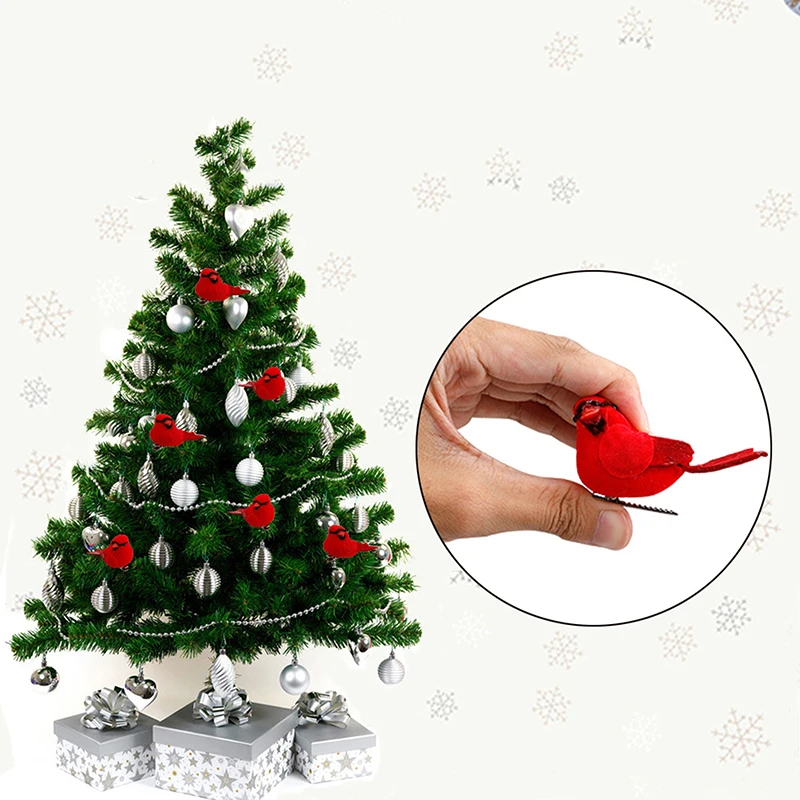 10PCS Christmas Cardinal Birds Artificial Red Bird Christmas Tree Pendant  Lifelike Decorative For Festival Party|Party DIY Decorations| - AliExpress