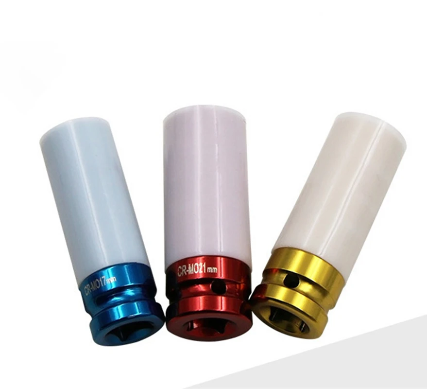 

3PCS 17/19/21mm Tire Protection Sleeve Pneumatic Wheel Deep Impact Non-slip Nut Socket Repair Hardware Tool Set Portable