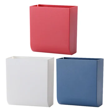

3Pcs Wall-mounted Storage Boxes Punch Free Remote Control Boxes Phone Boxes