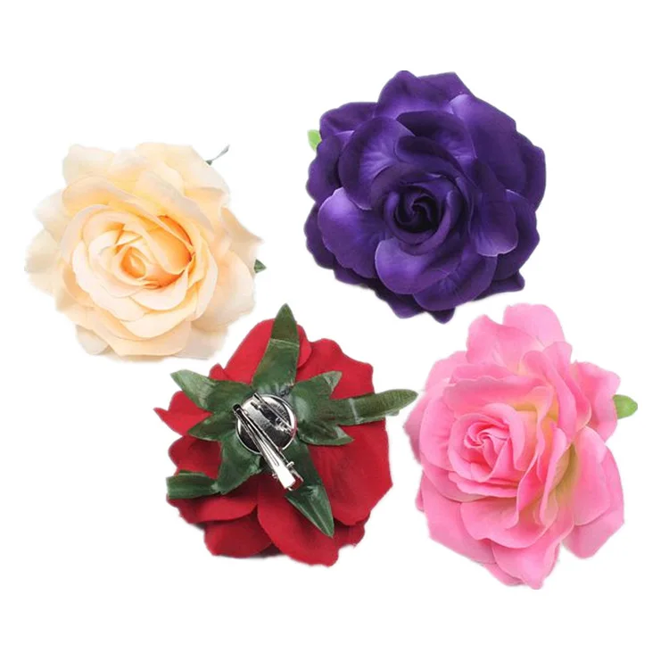 INS New Style Model Flower Hair Accessories Seaside Holiday Head Lace Barrettes Dance Performance Rose Corsage