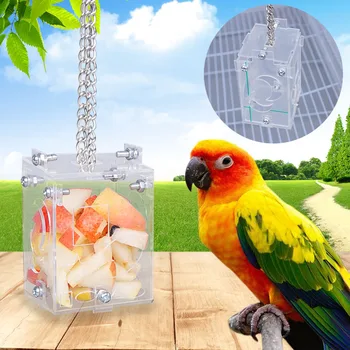 

New Hand Assembled Suspension Forage Fruit Feeder Acrylic Fun Puzzle Bird Forager Puzzle Parrot Bird Pigeon Toy Pet Supplies