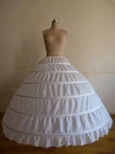 6 Hoop Wedding Ball Gown Crinoline Bridal Prom Dress Petticoat Skirt Underskirt 