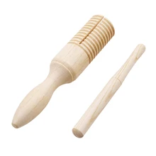 Instrument de musique en bois pour enfants, jouets pour enfants, Tube sonore, petit anneau simple, cylindre de Percussion, Croak, baril de grenouille