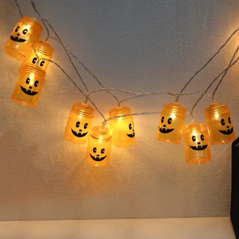 

20 LED String Lights Hanging Halloween Decor Pumpkin LED Lanterns Lamp For DIY Home Outdoor Party Supplies